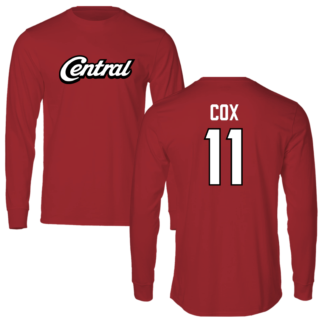 Central Washington University Volleyball Canvas Red Long Sleeve - #11 Lacy Cox