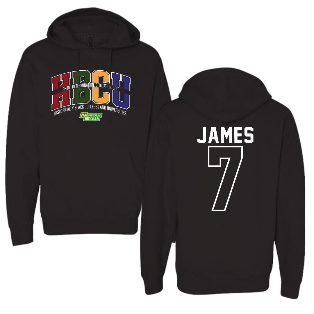 Norfolk State University Football Black HBCU Hoodie - #7 Nolan James