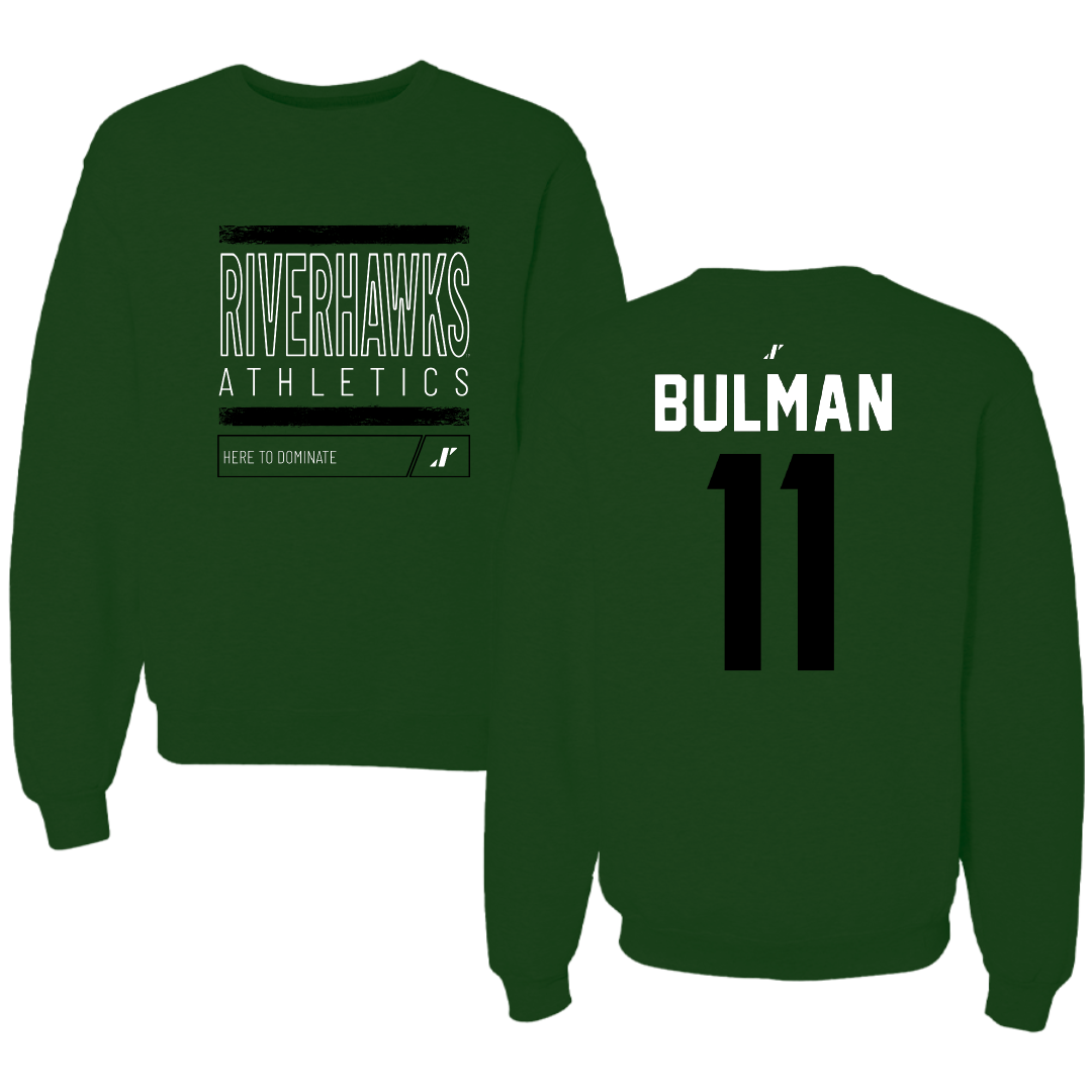 Northeastern State University Soccer Forest Green Dominate Crewneck - #11 Braxton Bulman