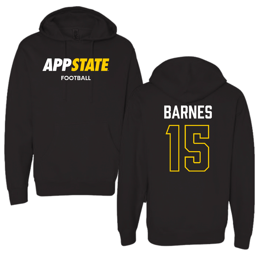Appalachian State University Football Black Hoodie - #15 Jaden Barnes