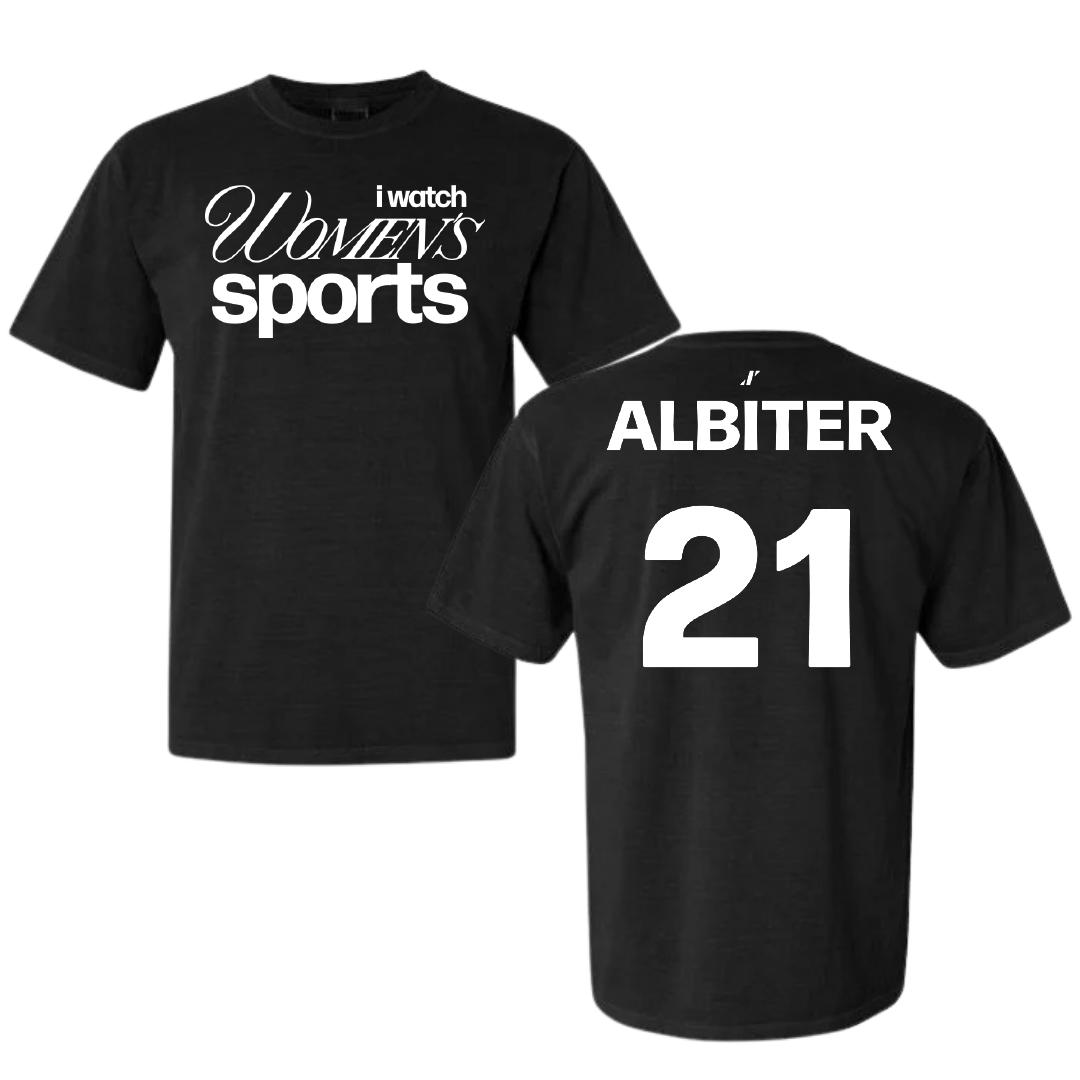 Henderson State University Softball Black WHM Comfort Colors Tee - #21 Jay Albiter