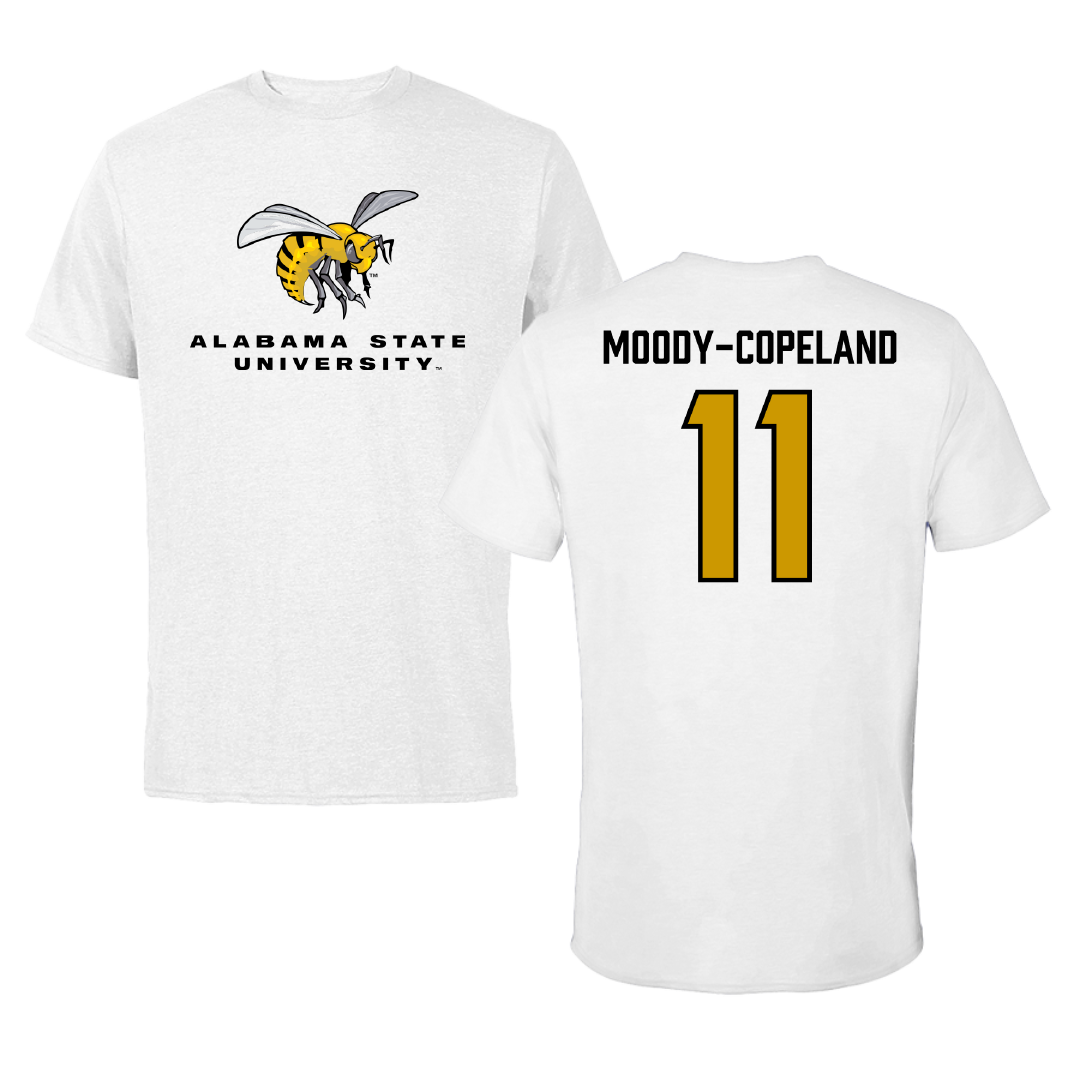 Alabama State University Football White Performance Tee - #11 Aydden Moody-copeland