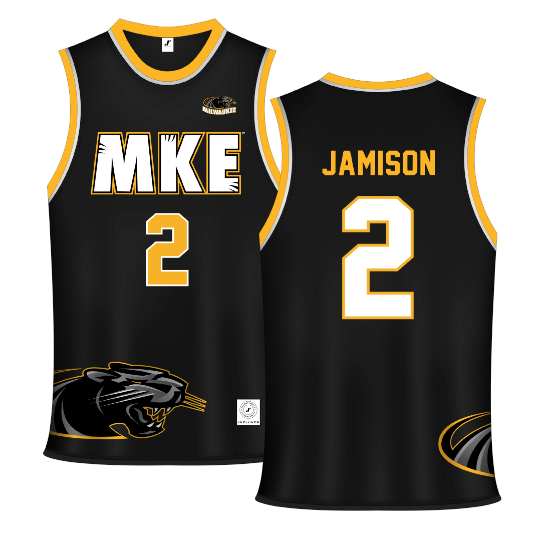 University of Wisconsin-Milwaukee Black Basketball Jersey - #2 Elijah Jamison