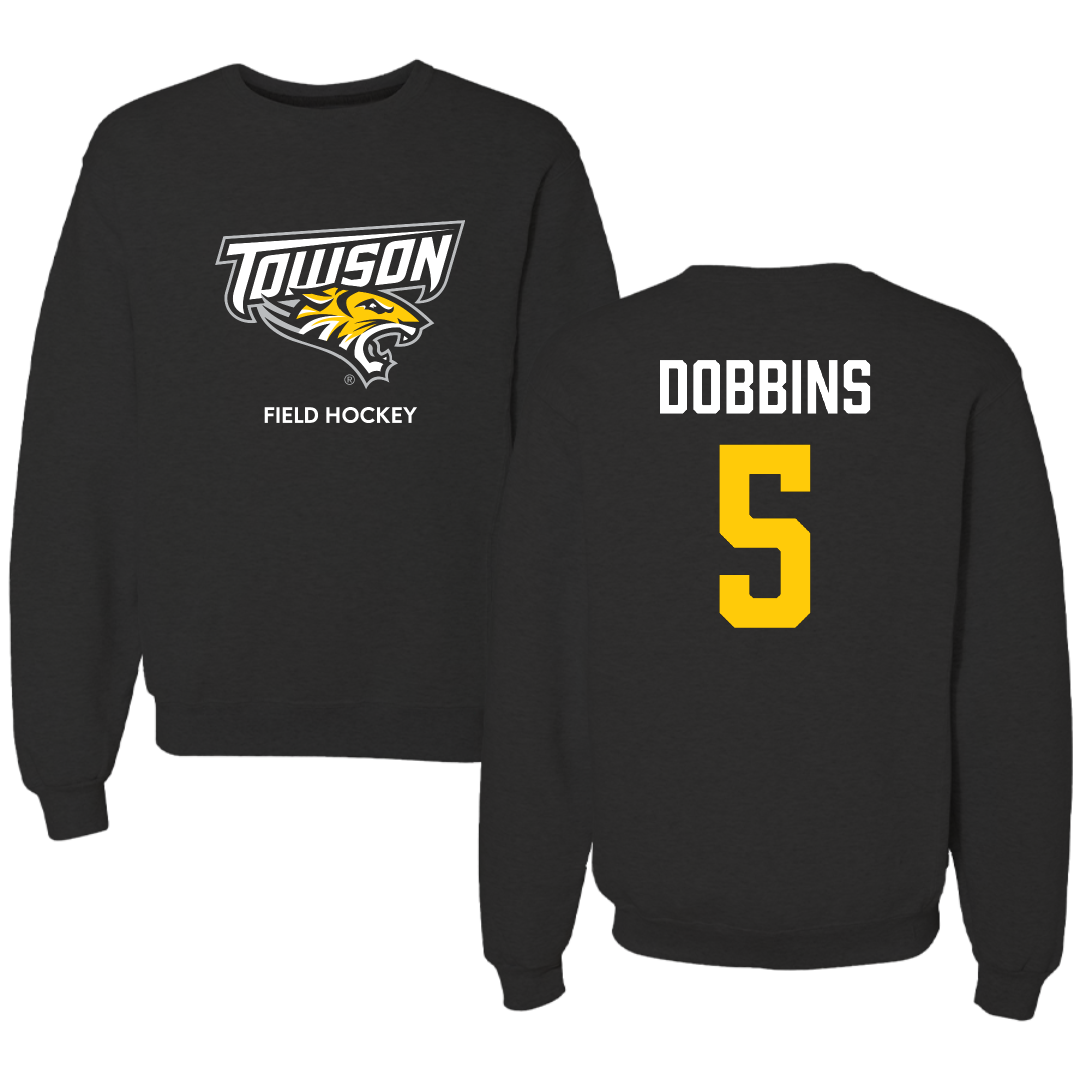 Towson University Field Hockey (W) Black Crewneck - #5 Tatum Dobbins