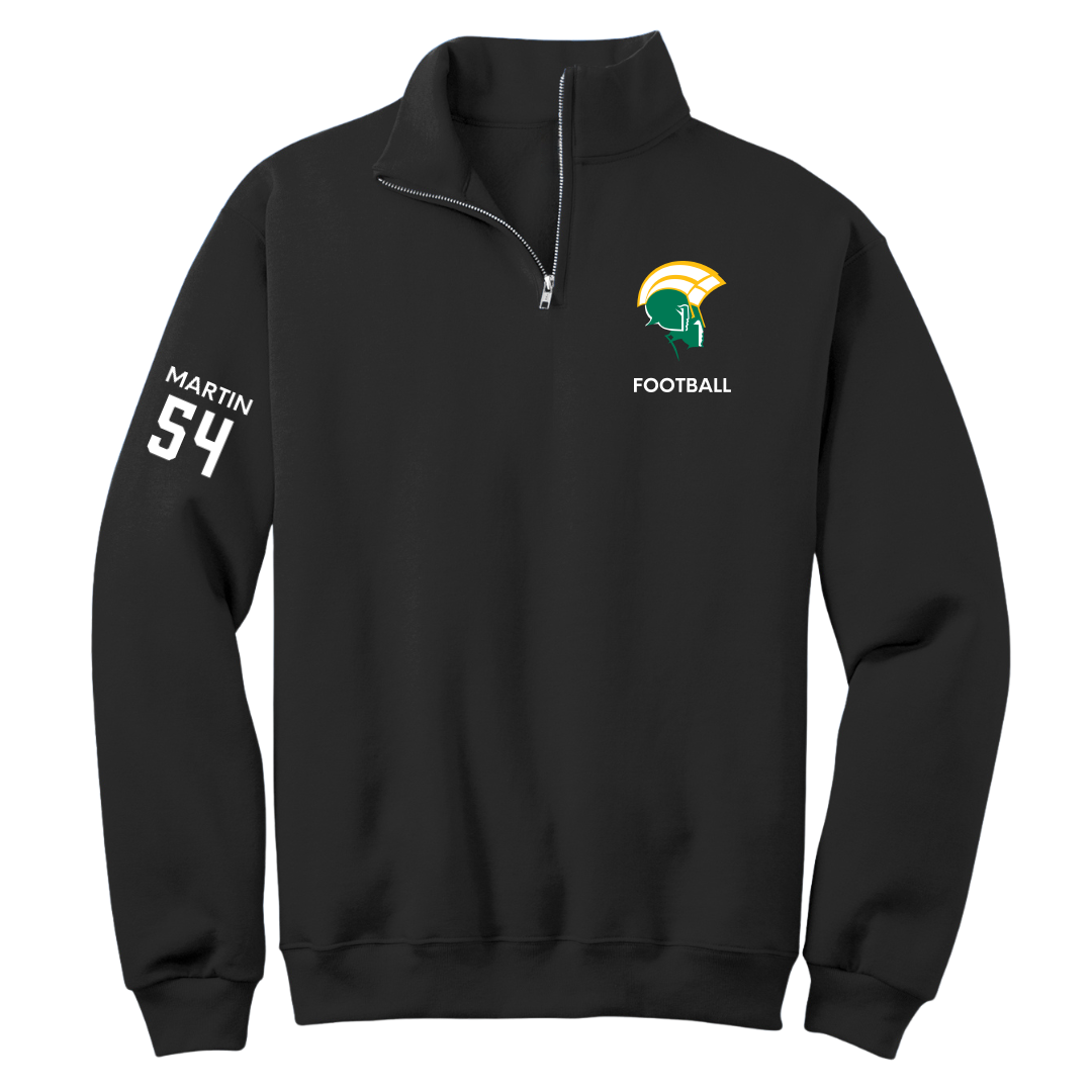 Norfolk State University Football Black Quarter-Zip - #54 Javontay Martin