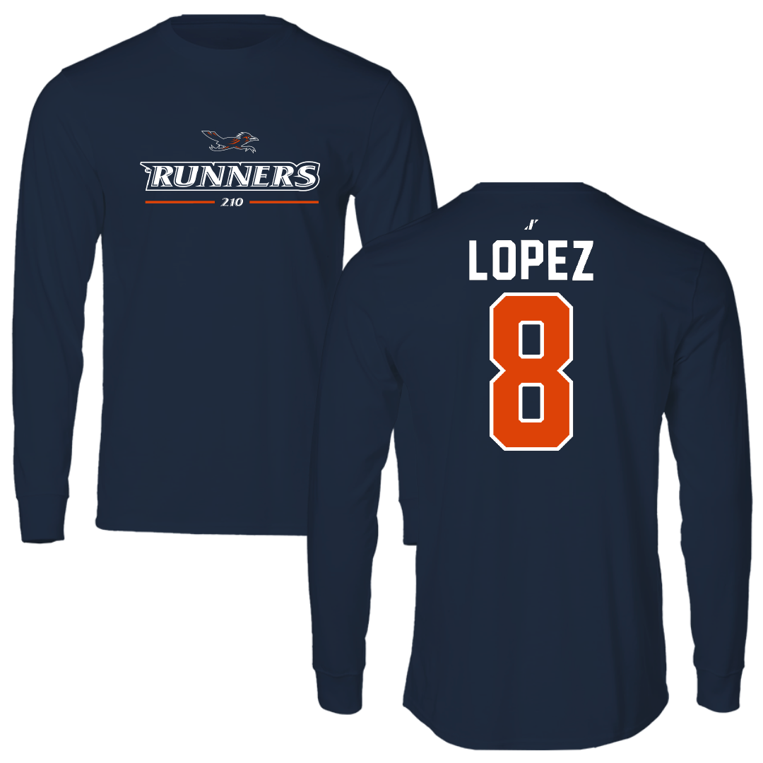 University of Texas at San Antonio Soccer Navy General Performance Long Sleeve - #8 Haley Lopez