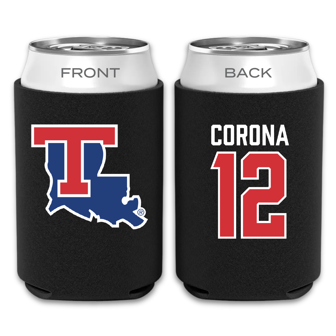 Louisiana Tech University Baseball Black Can Cooler - #12 Jorge Corona