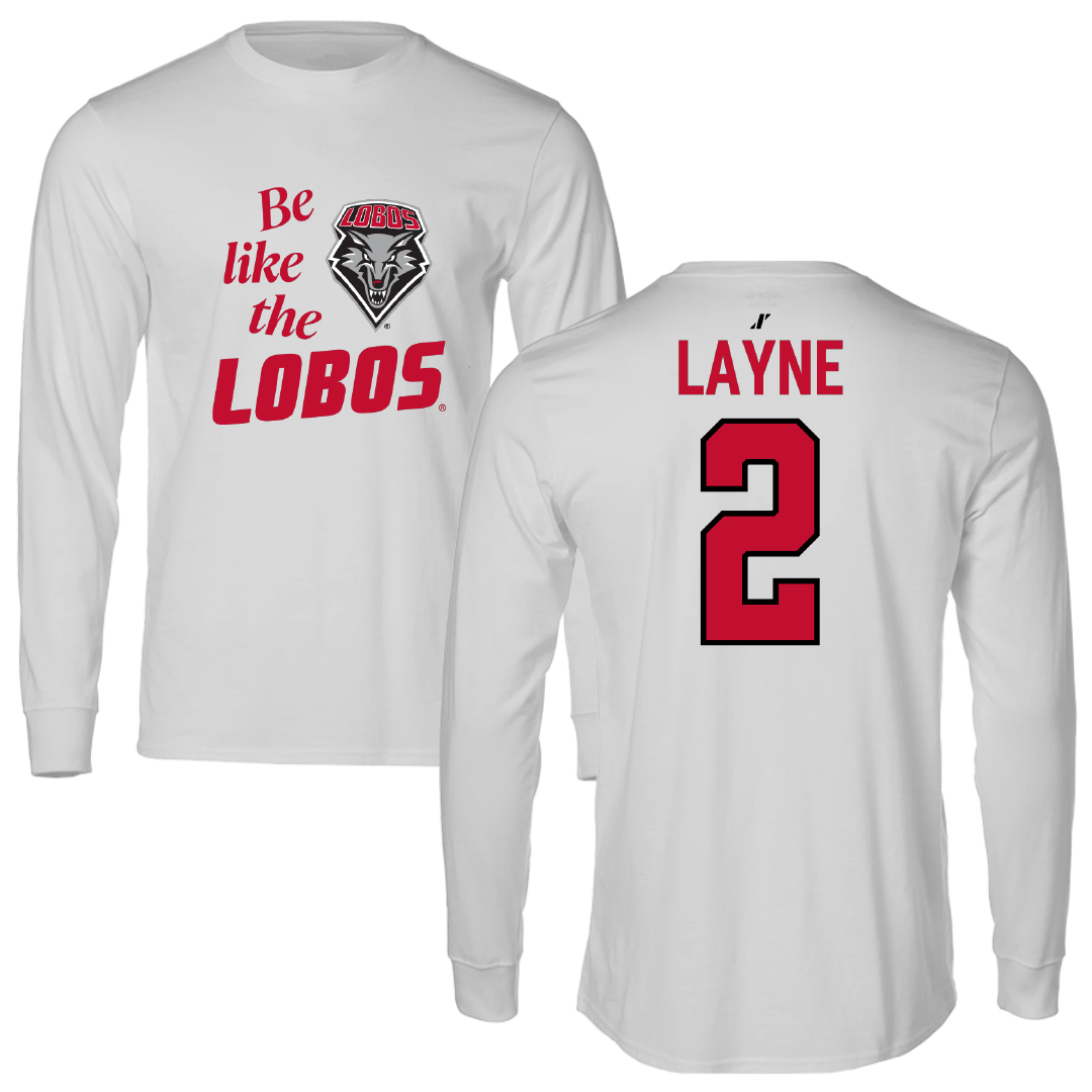 University of New Mexico Football Light Gray Be Like Us Long Sleeve - #2 Jack Layne