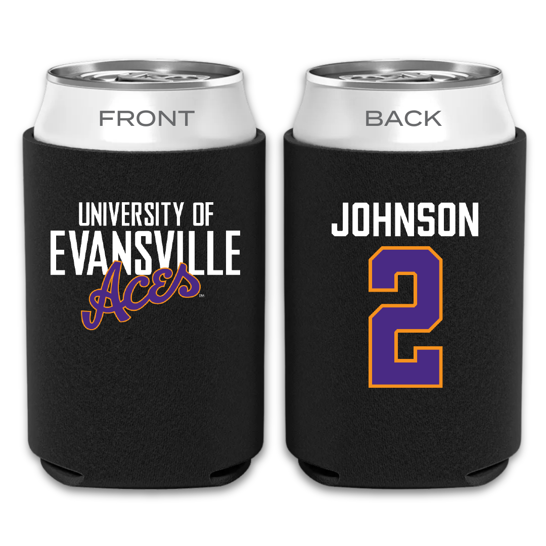 University of Evansville Soccer Black Can Cooler - #2 Taylor Johnson