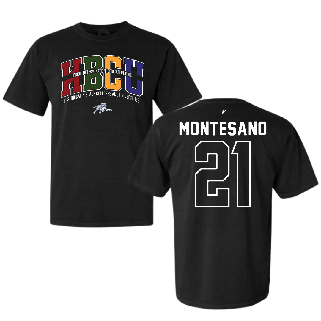 Jackson State University Baseball Black HBCU Comfort Colors Tee - #21 Lenny Montesano