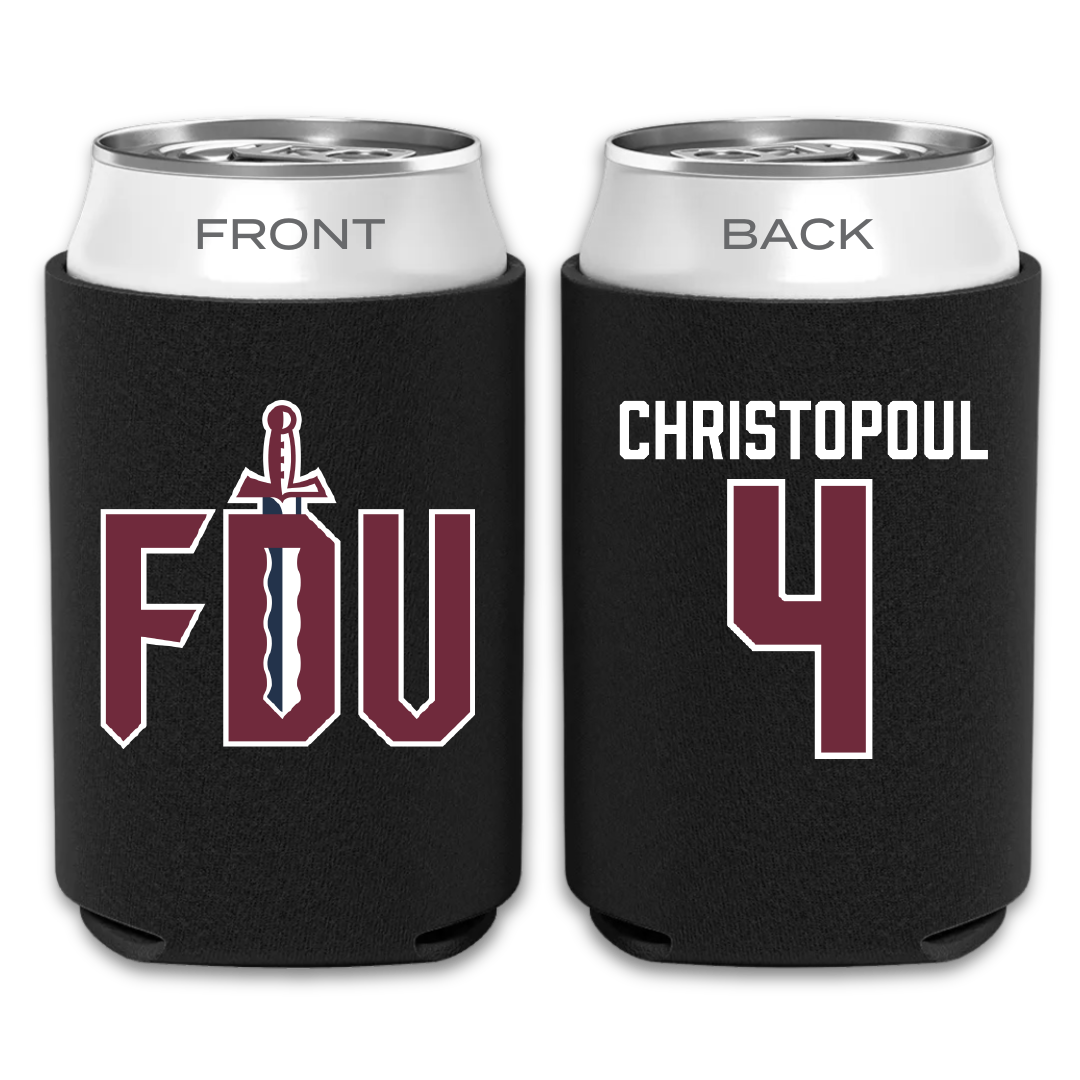 Fairleigh Dickinson University-Metropolitan Campus Softball Black Can Cooler - #4 Olivia Christopoul