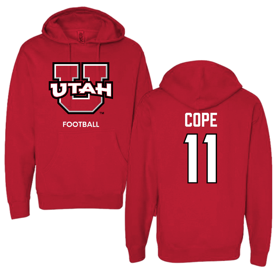 University of Utah Football Red Utes Hoodie - #11 Makai Cope