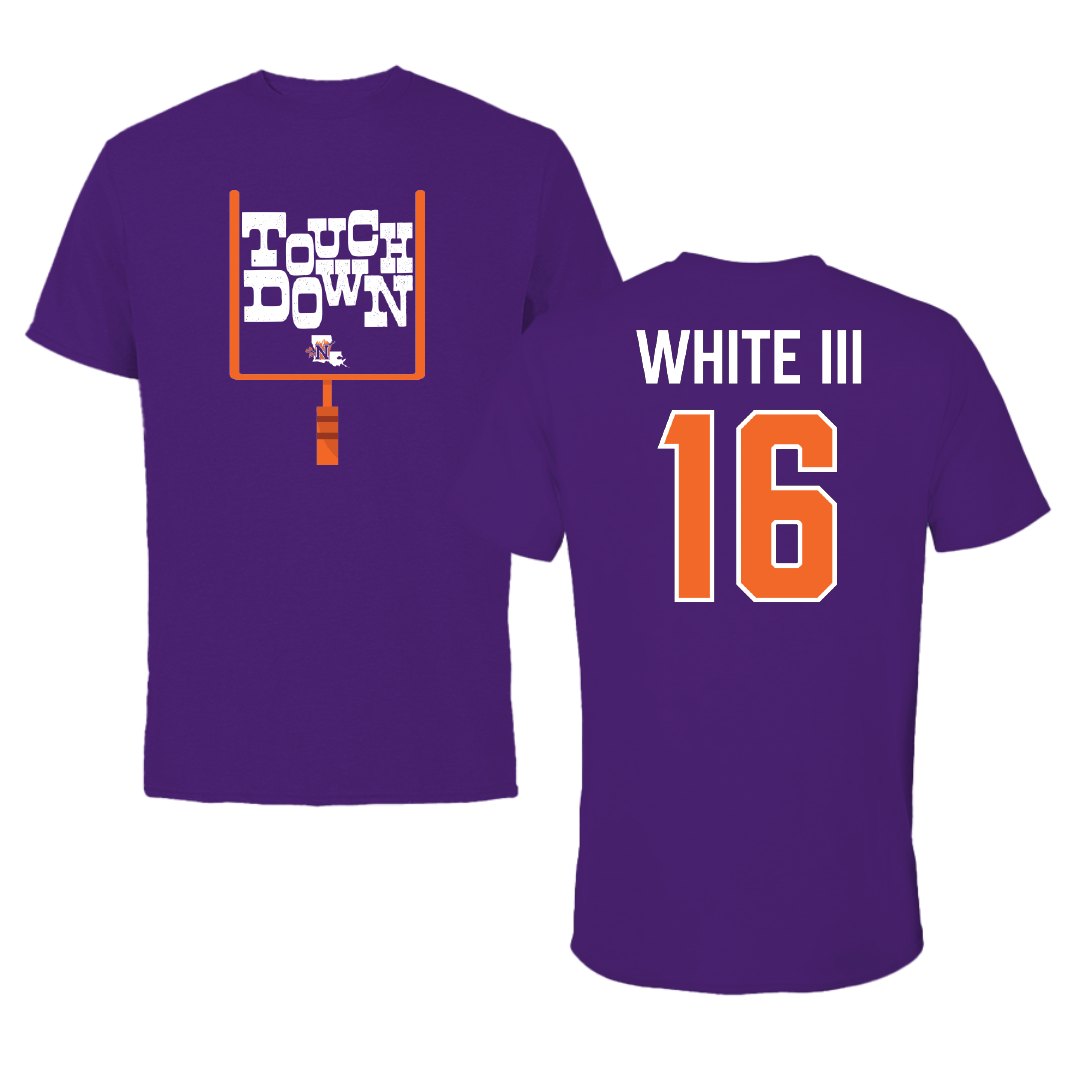 Northwestern State University Football Purple Touchdown Performance Tee - #16 William White III