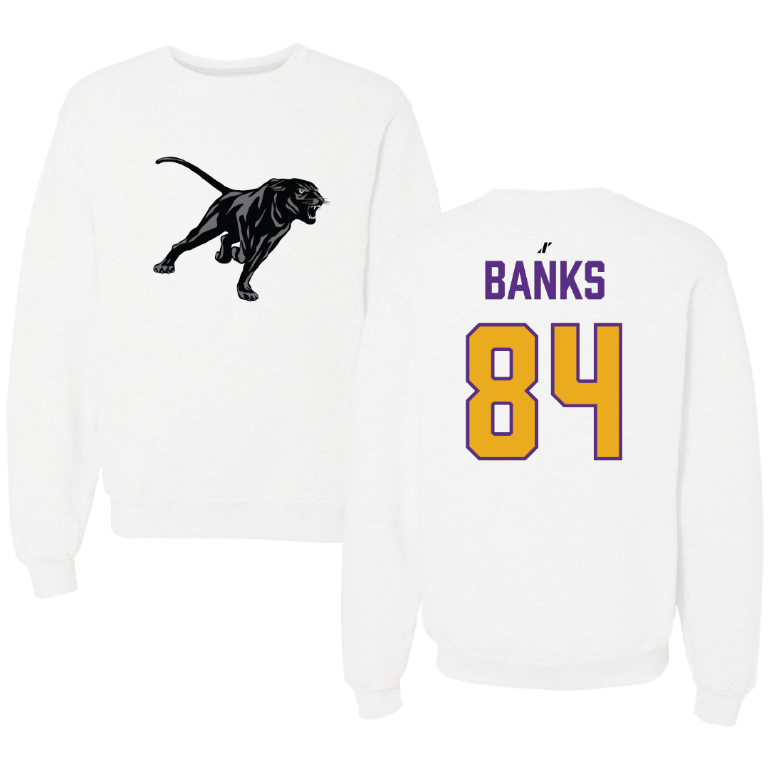 Prairie View A&M University Football White Crewneck - #84 Ja’koby Banks