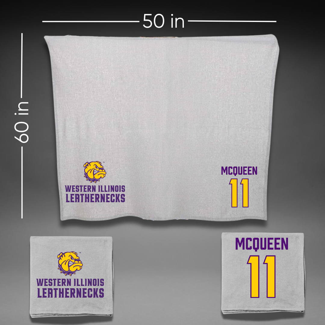 Western Illinois University Softball Gray Blanket - #11 Tori McQueen
