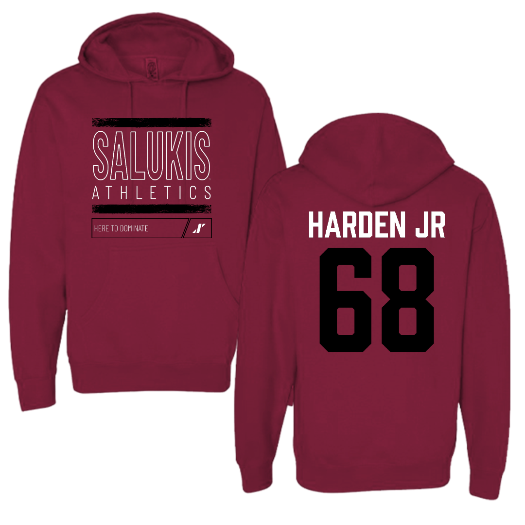 Southern Illinois University at Carbondale Football Maroon Dominate Hoodie - #68 Derek Harden Jr