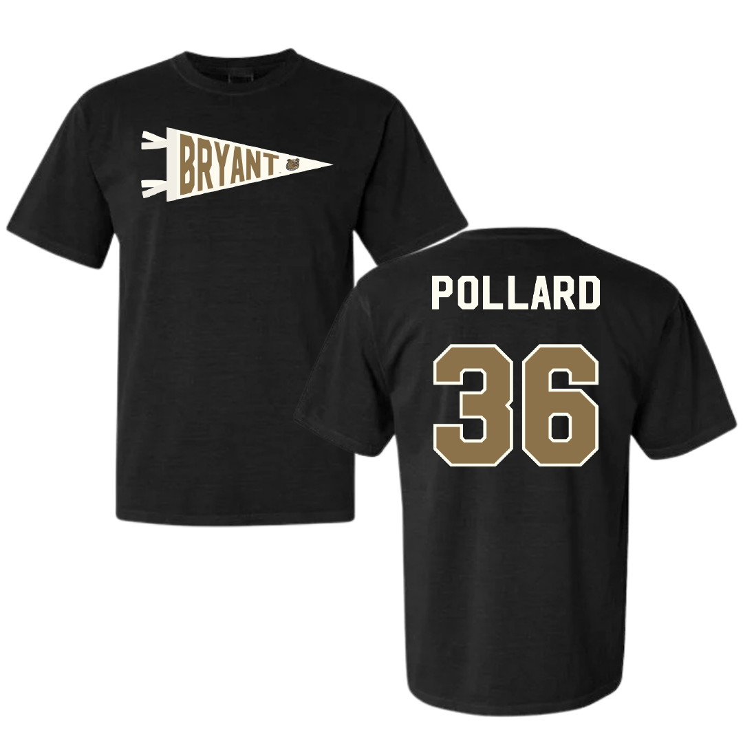 Bryant University Soccer Black Pennant Comfort Colors Tee - #36 Daimon Pollard