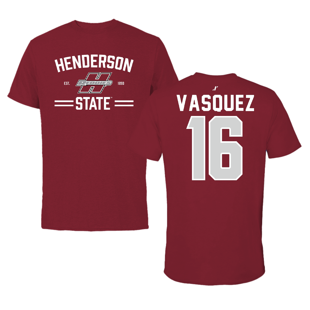 Henderson State University Baseball Cardinal General Tee - #16 Julio Vasquez