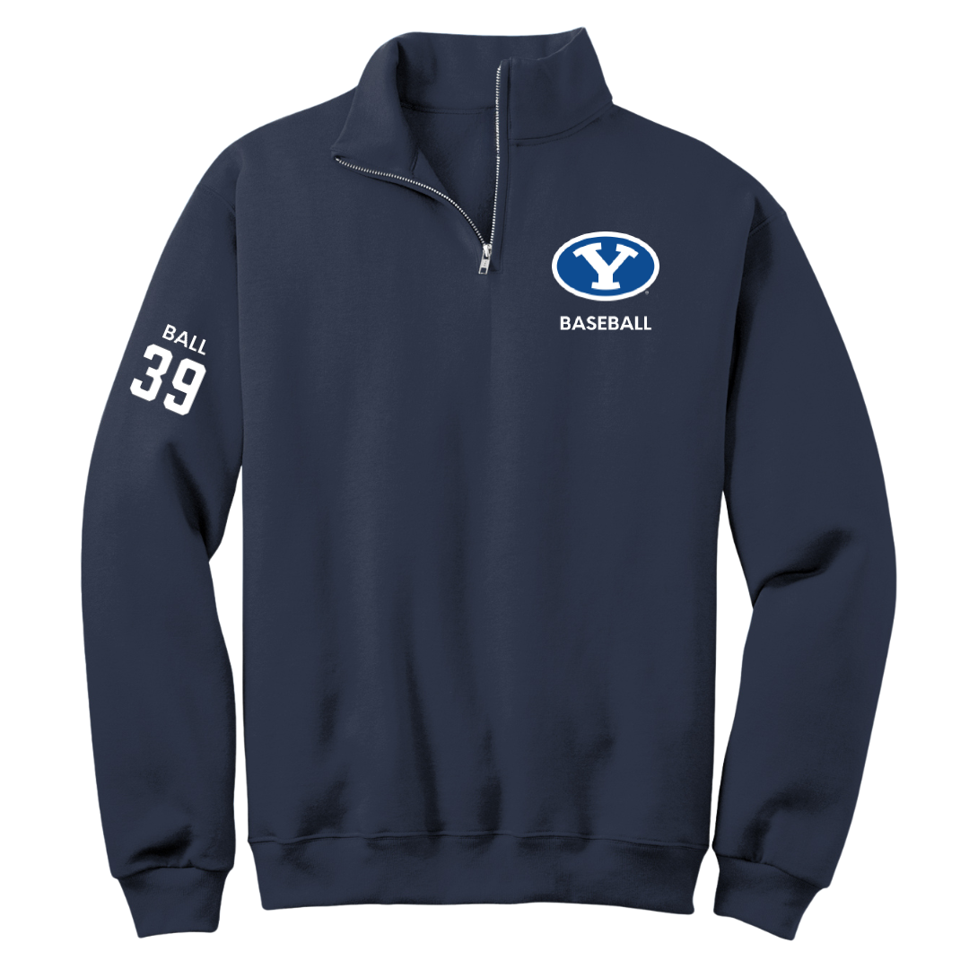 Brigham Young University Baseball Navy Quarter-Zip - #39 Nicholas Ball