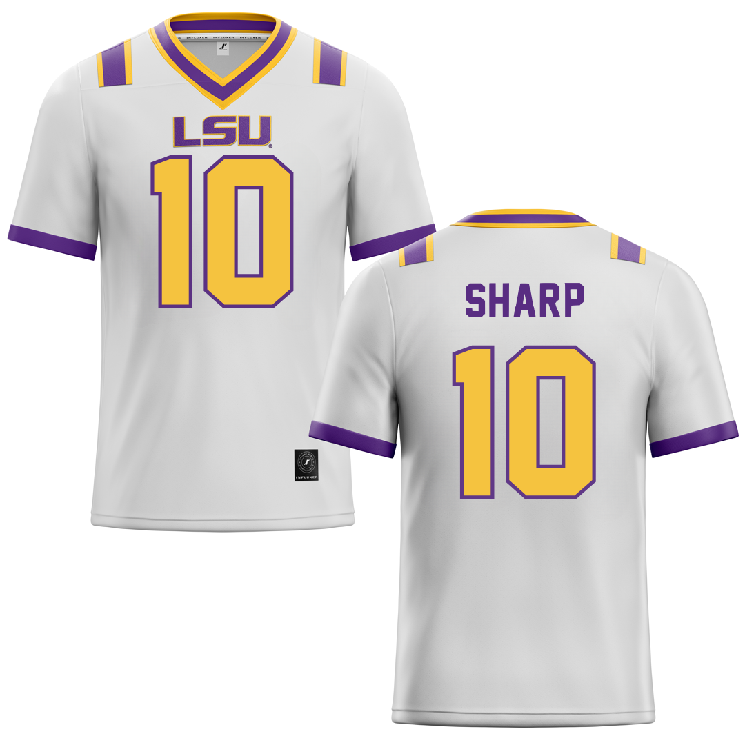 Louisiana State University White Football Jersey - #10 Bauer Sharp