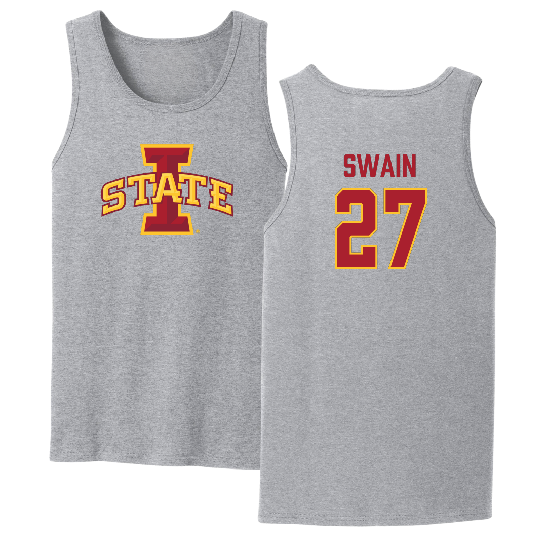 Iowa State University Softball Sport Gray Tank Top - #27 Saya Swain