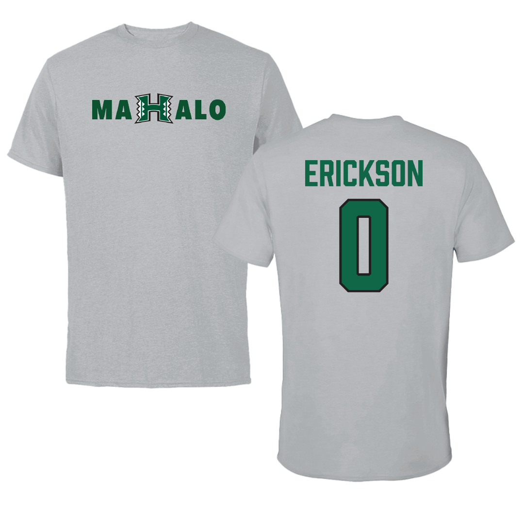 University of Hawaii Basketball (M) Sport Gray Tee - #0 Hunter Erickson