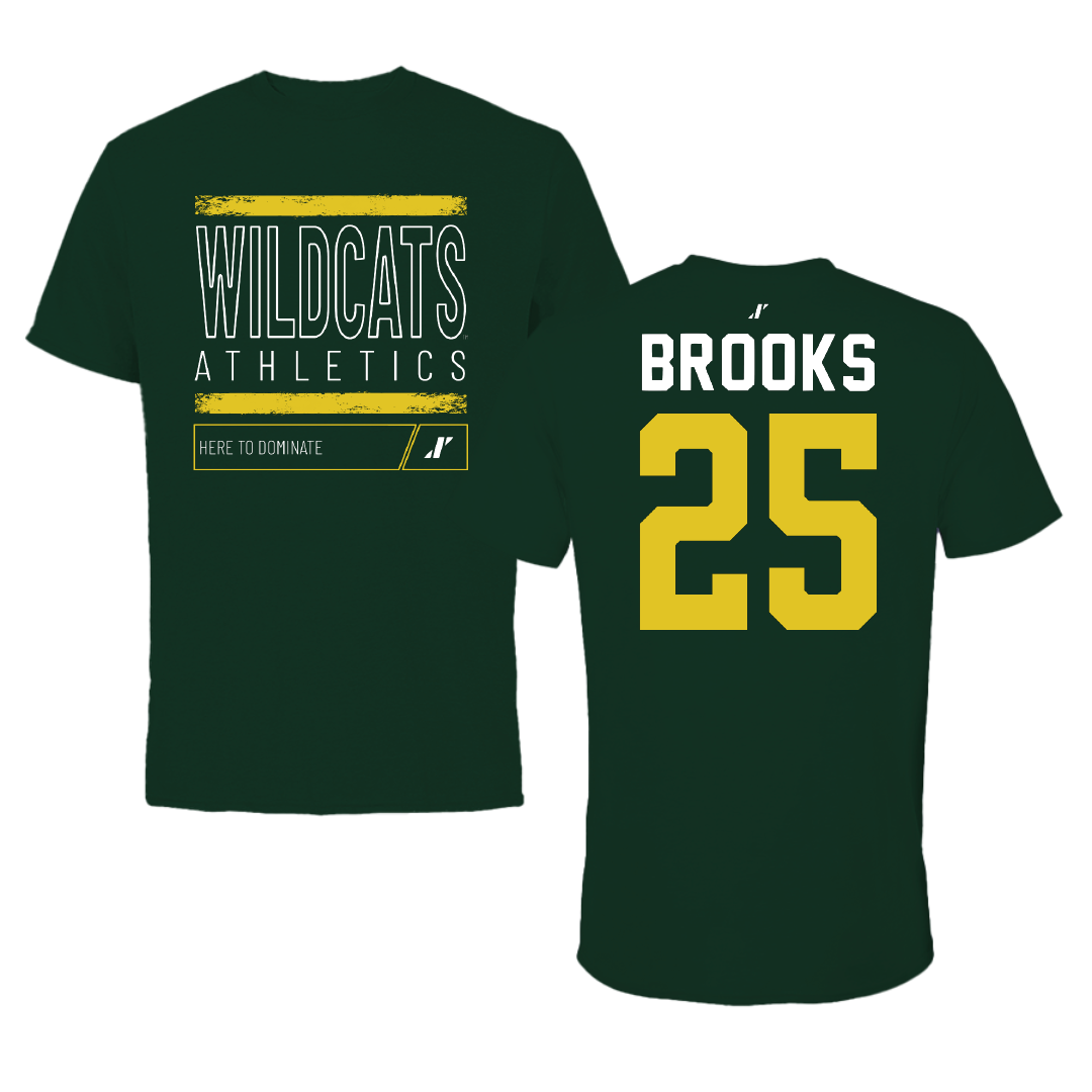 Northern Michigan University Football Forest Green Dominate Performance Tee - #25 Davion Brooks