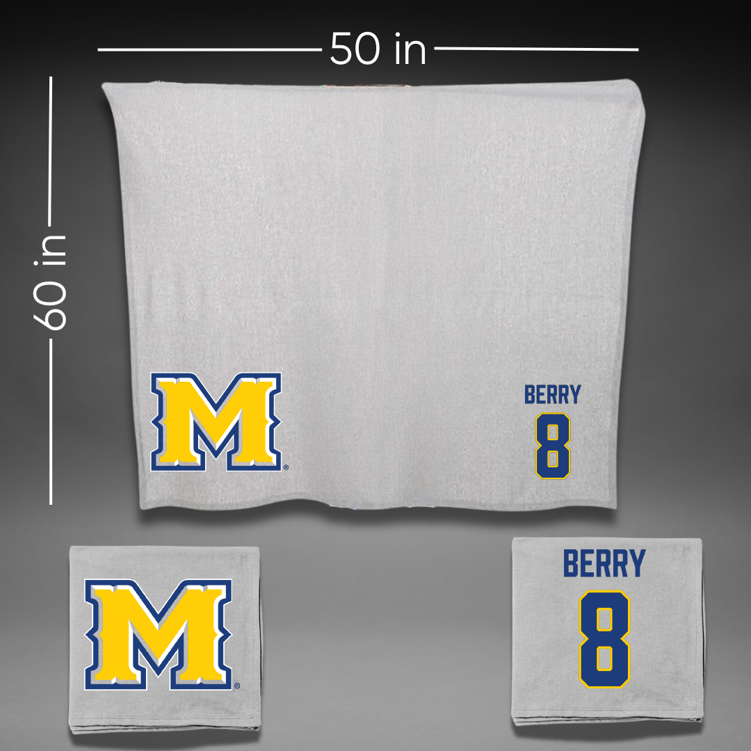 McNeese State University Basketball Gray Blanket - #8 Avari Berry
