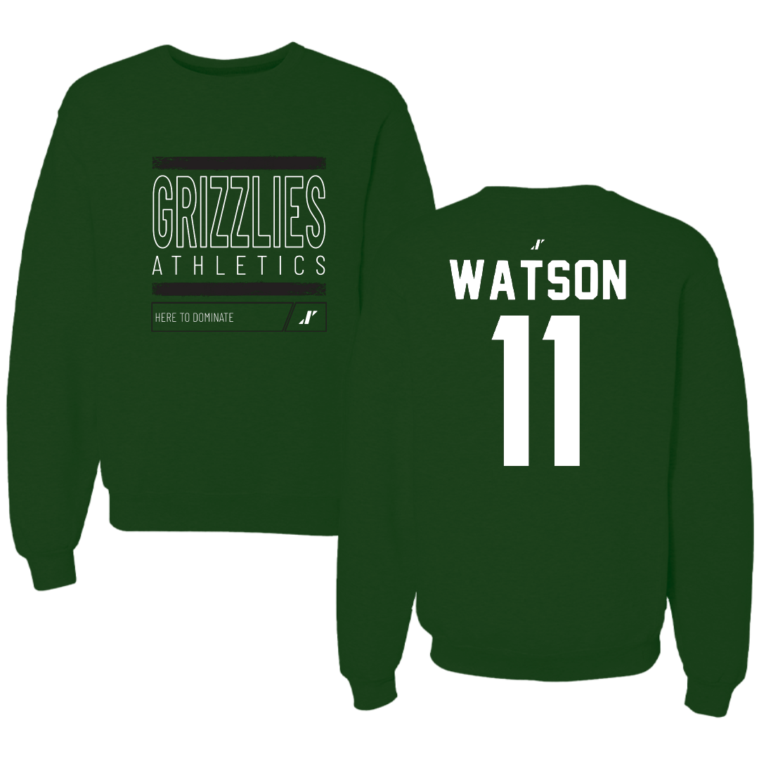Adams State University Basketball Forest Green Dominate Crewneck - #11 Elaina Watson