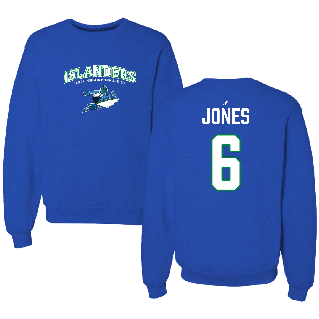 Texas A&M University-Corpus Christi Band Blue General Crewneck - #6 Madison Jones
