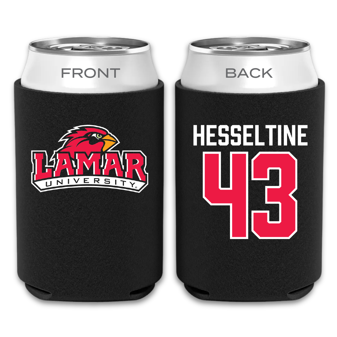 Lamar University Baseball Black Can Cooler - #43 Hunter Hesseltine