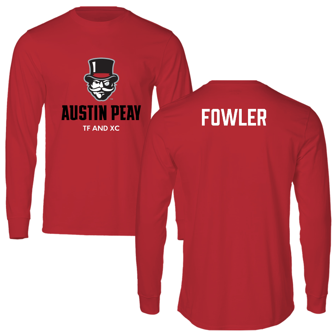 Austin Peay State University TF and XC Red Mascot Long Sleeve - Jackson Fowler