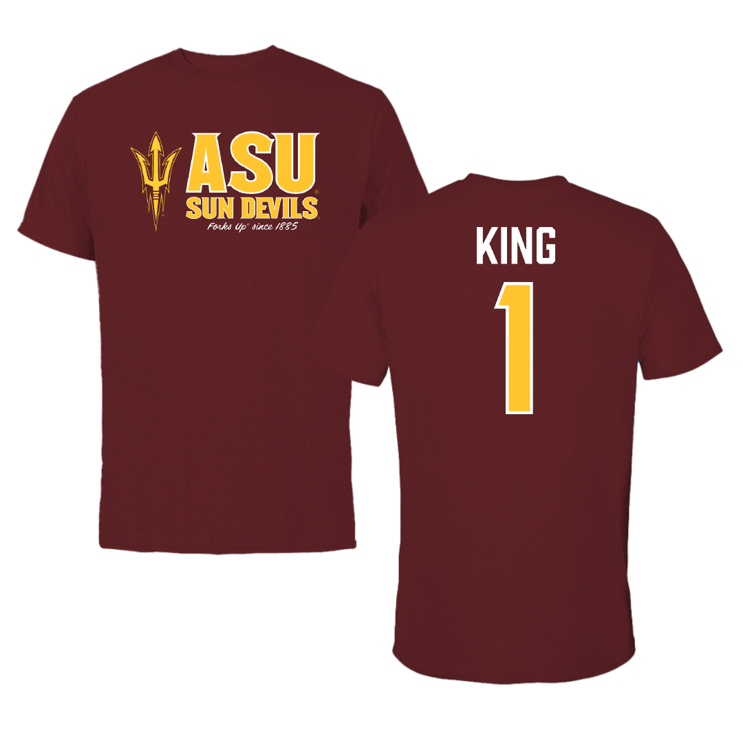 Arizona State University Baseball Maroon General Tee - #1 Matt King