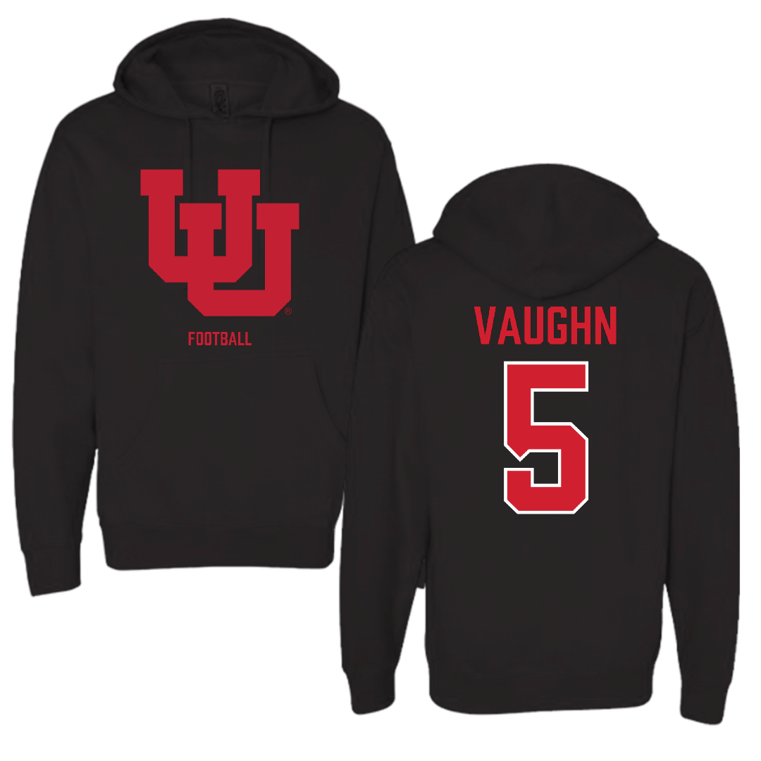 University of Utah Football Black Block Hoodie - #5 Zemaiah Vaughn