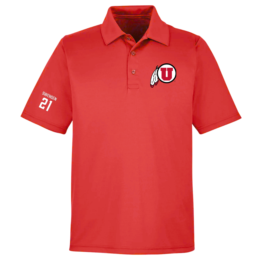 University of Utah Soccer (W) Red Polo - #21 Ali Swensen