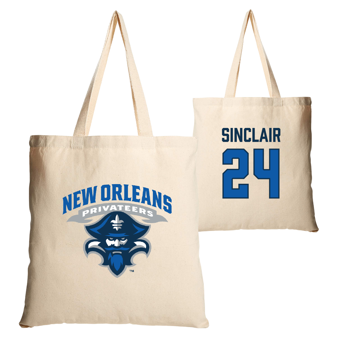 University of New Orleans Basketball Tan Canvas Tote Bag - #24 Cole Sinclair