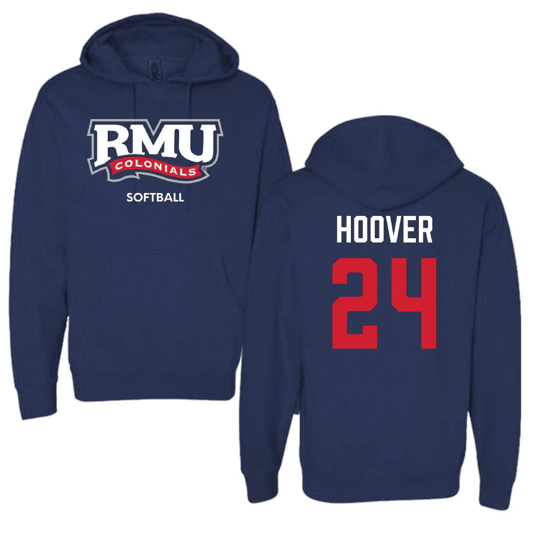 Robert Morris University Softball Navy Hoodie - #24 Mackenzie Hoover