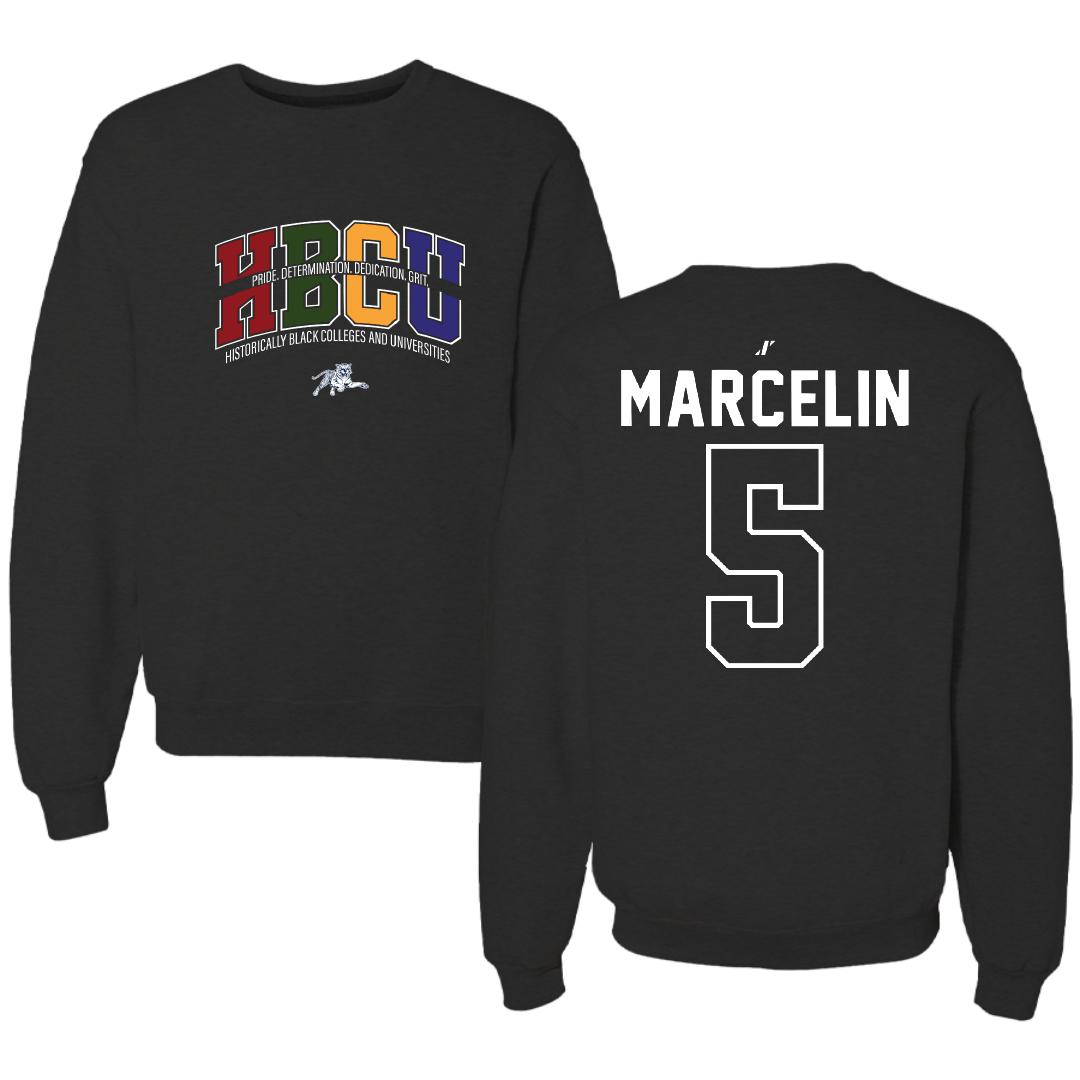 Jackson State University Volleyball Black HBCU Crewneck - #5 Nyjha Marcelin