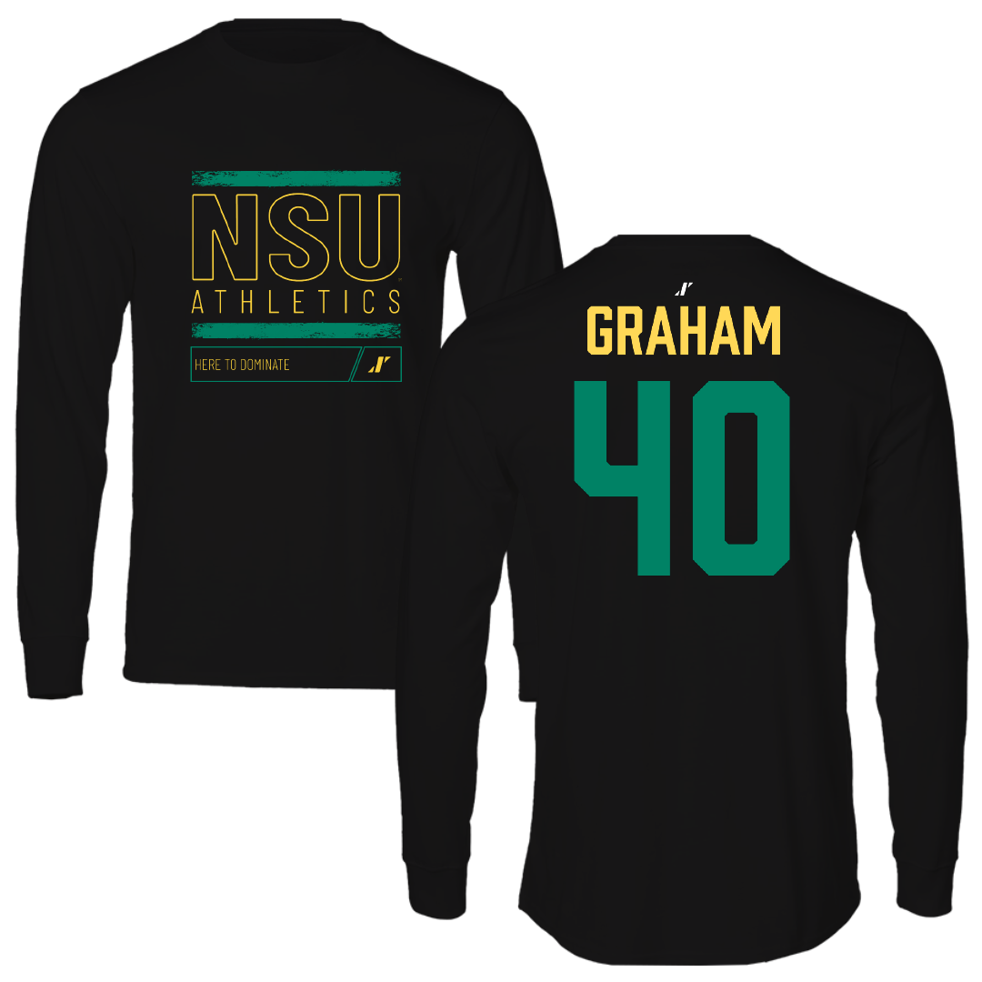 Norfolk State University Football Black Dominate Long Sleeve - #40 Xavier Graham