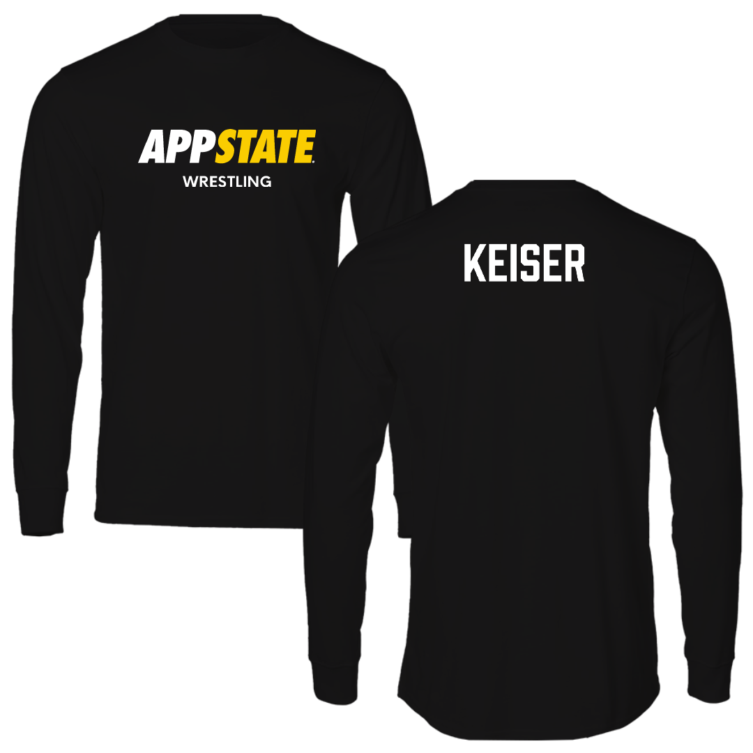 Appalachian State University Wrestling (M) Black Block Performance Long Sleeve - Kaden Keiser