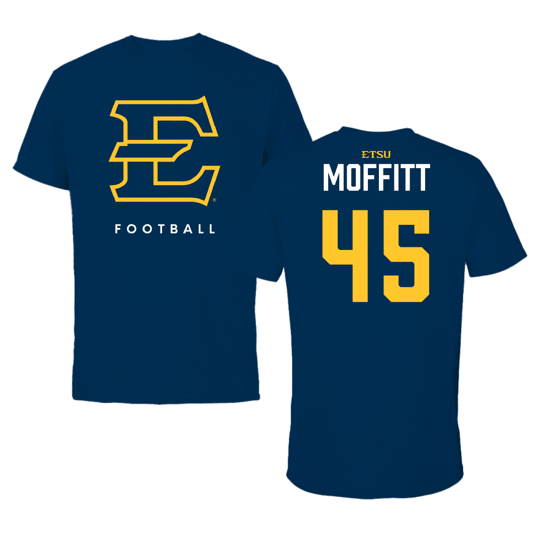 East Tennessee State University Football Navy Tee - #45 Trevor Moffitt