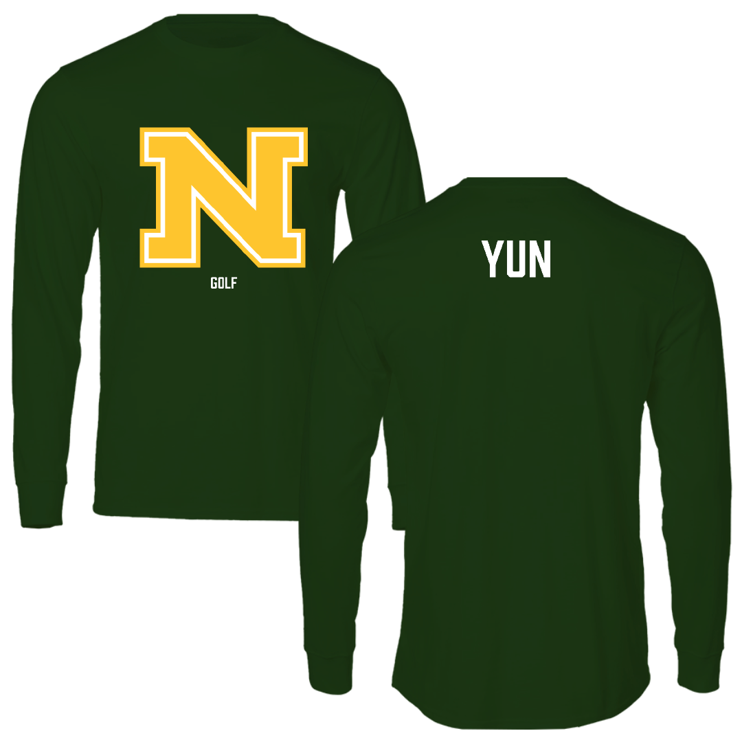 Northern Michigan University Golf (M) Forest Green Performance Long Sleeve - Eric Yun