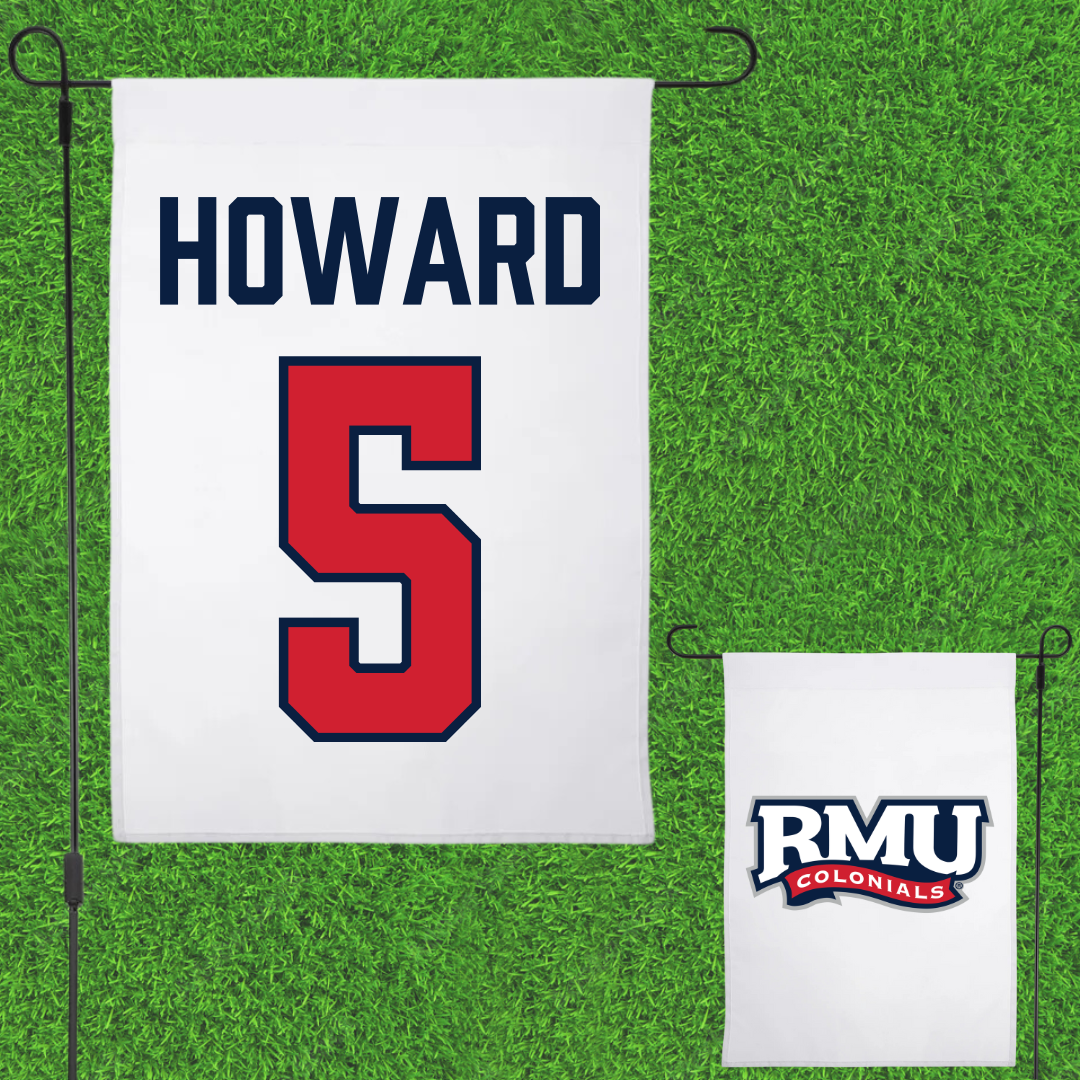 Robert Morris University Football White Garden Flag - #5 Tahseen Howard