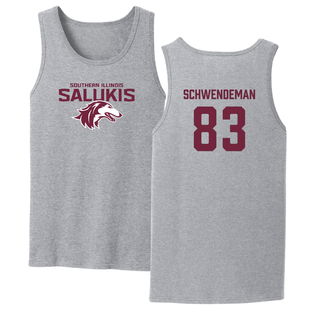 Southern Illinois University at Carbondale Football Sport Gray Tank Top - #83 Ryan Schwendeman