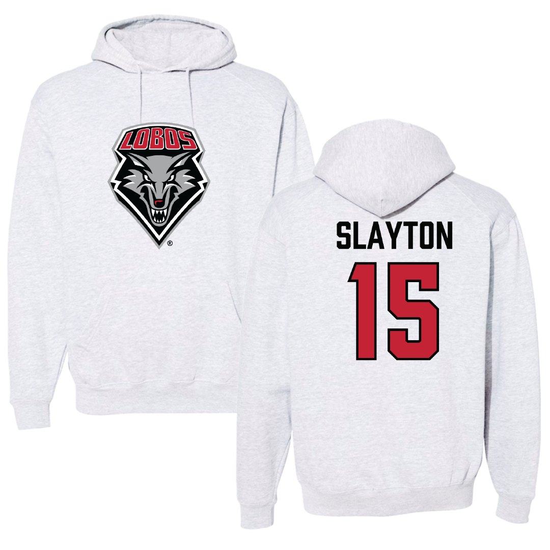 University of New Mexico Football Light Gray Hoodie - #15 Xavier Slayton