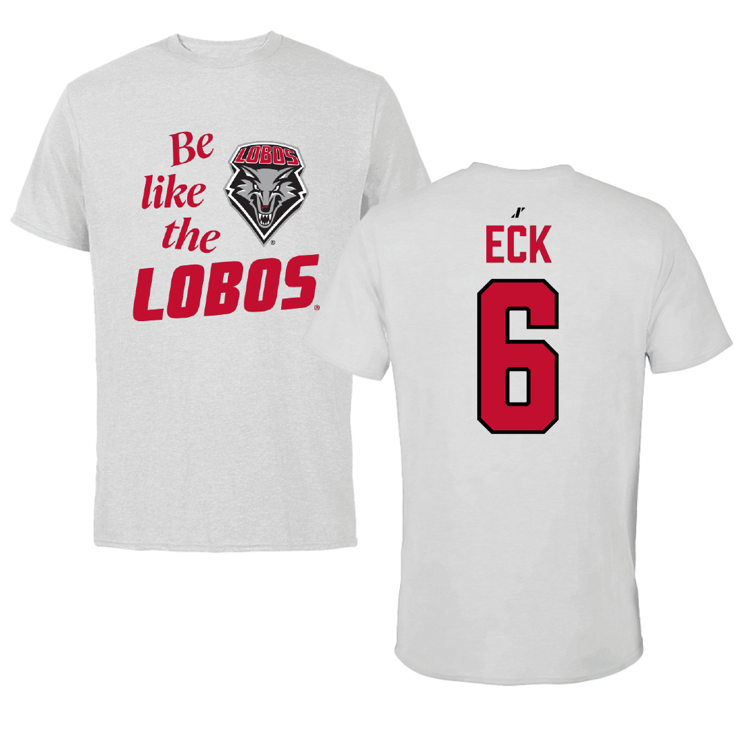University of New Mexico Football Light Gray Be Like Us Tee - #6 Jaxton Eck