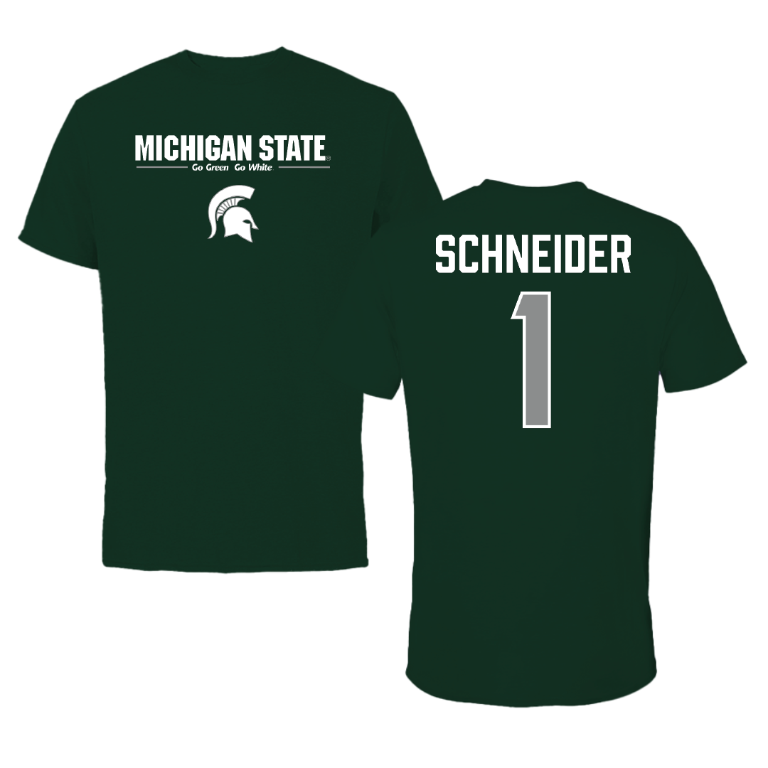 Michigan State University Volleyball Forest Green General Tee - #1 Lia Schneider
