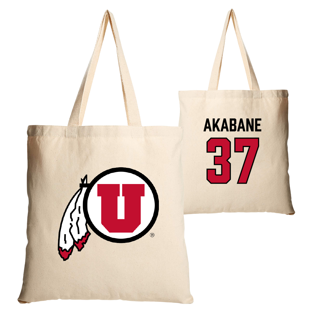 University of Utah Lacrosse Tan Canvas Tote Bag - #37 Trey Akabane