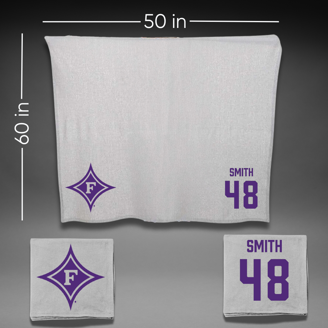 Furman University Football Gray Blanket - #48 Luke Smith