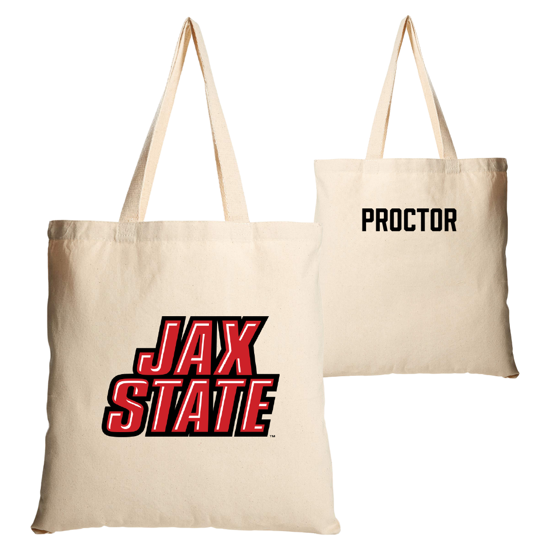 Jacksonville State University TF and XC Tan Canvas Tote Bag - JR Proctor